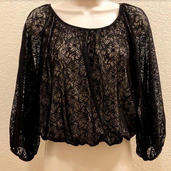 Studio M | Black Lace Top | XS - Picture 1 of 4